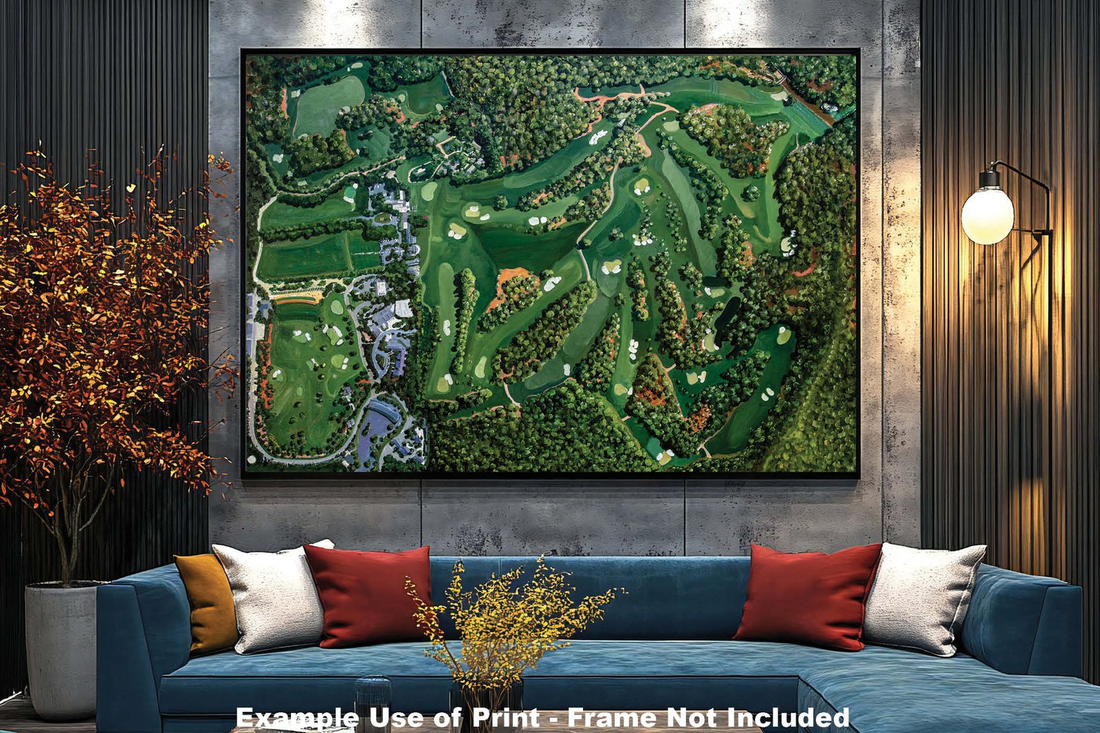 Amen Corner White Dogwood Golden Bell Azalea Golf Course all 18 Holes Augusta National canvas prints Aerial View art on wall the Masters of Augusta painting print 8x10-40x60in Oil Painting Art Print wall art 4x5 orientation landscape horizontal matte paper print with curled edge image poster picture photograph photo fine art print wall hanging.
