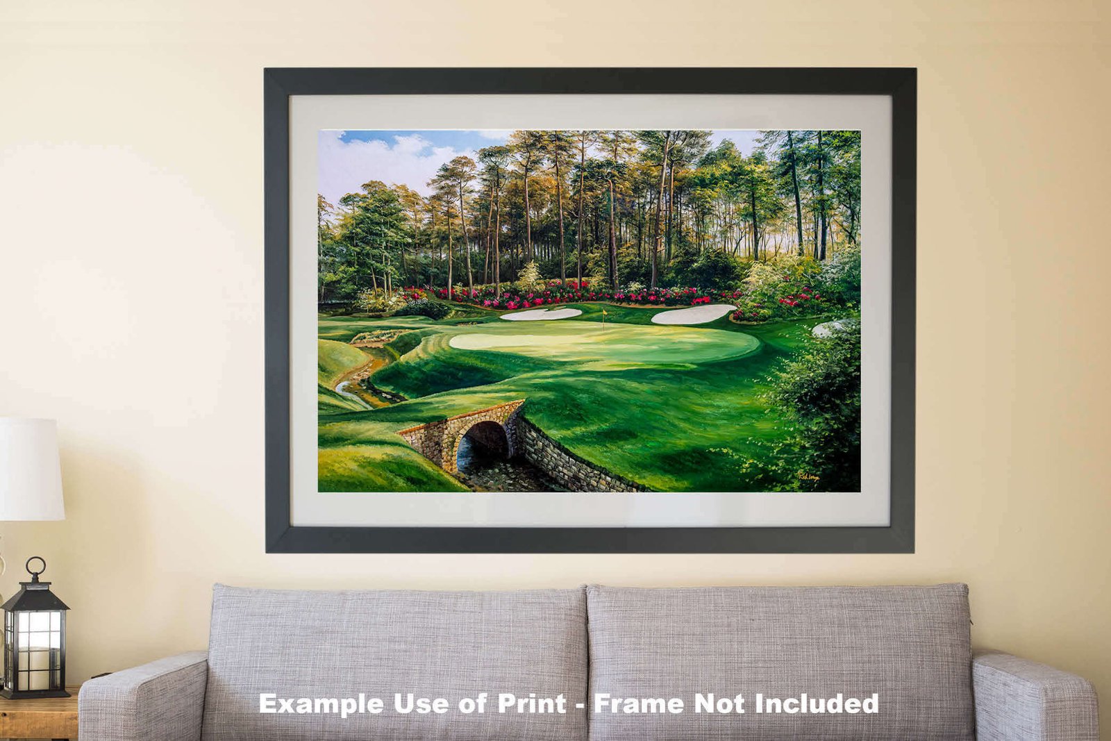 Azalea Hole 13 Augusta National Golf Club canvas prints PGA art on wall Masters painting print 8x10-40x60in Oil Painting Art Print wall art 2x3 orientation landscape horizontal matte paper print with curled edge image poster picture photograph photo fine art print wall hanging.