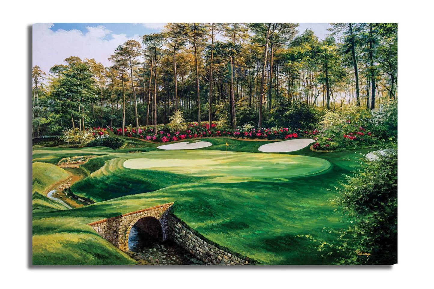 Azalea Masters painting print PGA Augusta National Golf Club Hole 13 canvas prints 8x10-40x60in Oil Painting Art Print wall art rolled canvas print with corner curled image poster picture photograph photo fine art print wall hanging.