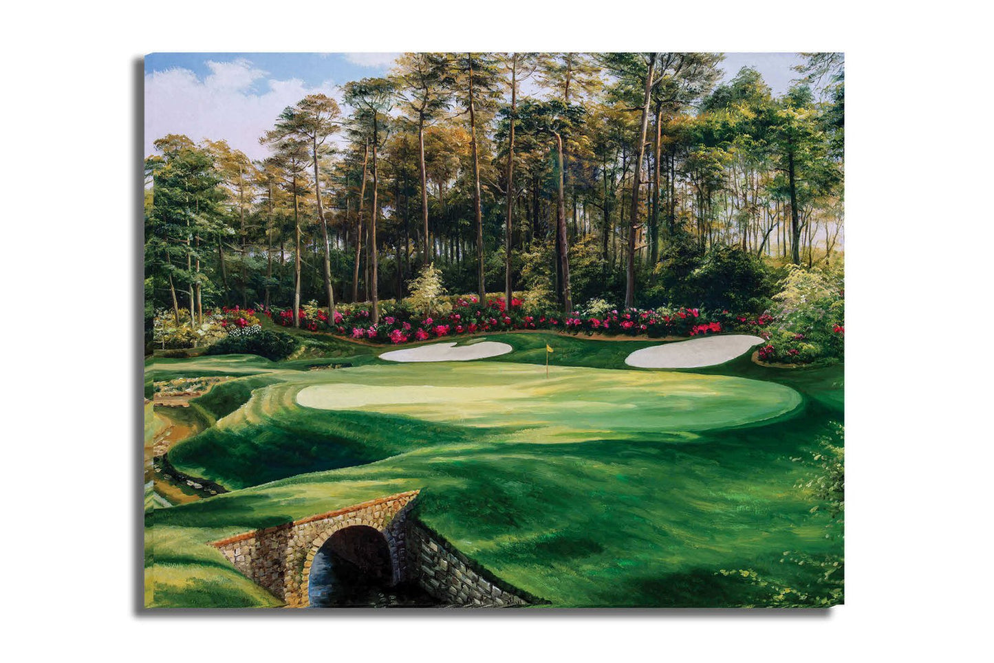 PGA Azalea Masters canvas prints Augusta National Golf Club Hole 13 wall art 8x10-40x60in Oil Painting Art Print art on wall two matte paper prints image poster picture photograph photo fine art print wall hanging.