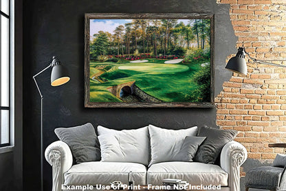 PGA Augusta National Golf Club Masters Hole 13 Azalea rich image oil painting 8x10-40x60in Oil Painting Art Print framed art example on the wall image poster picture photograph photo fine art print wall hanging.