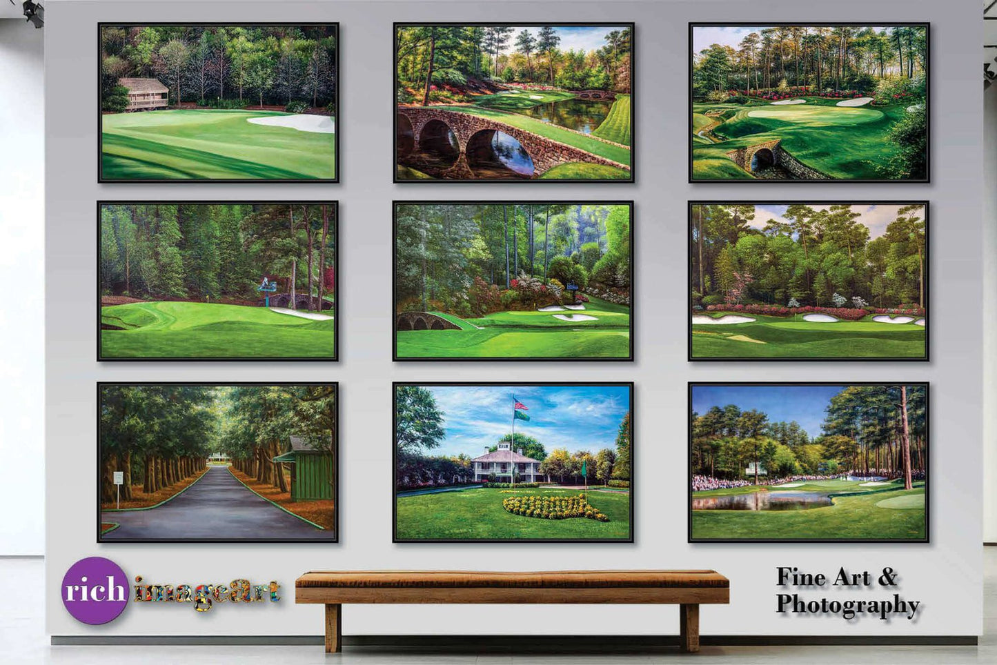 painting print PGA Azalea Masters wall art Augusta National Golf Club Hole 13 oil painting rich image lithograph art on wall 8x10-40x60in Oil Painting Art Print canvas prints