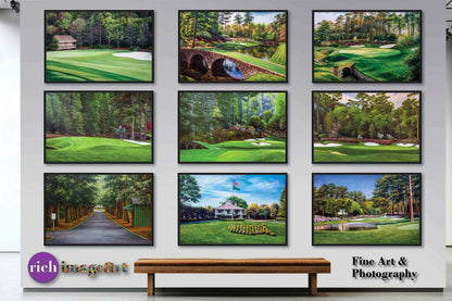painting print PGA Azalea Masters wall art Augusta National Golf Club Hole 13 oil painting rich image lithograph art on wall 8x10-40x60in Oil Painting Art Print canvas prints