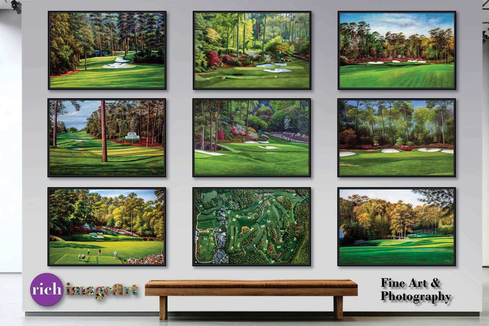 canvas prints PGA art on wall Azalea Hole 13 Augusta National Golf Club Masters painting print 8x10-40x60in Oil Painting Art Print wall art