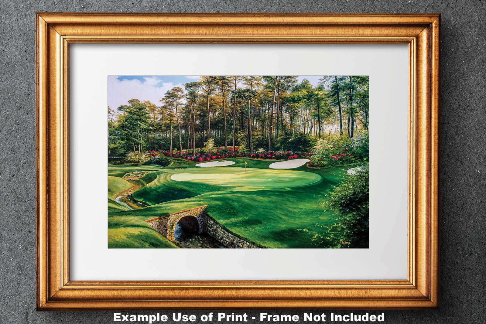 giclee Azalea Augusta National Golf Club lithograph painting print wall decor rich image 8x10-40x60in Oil Painting Art Print Masters PGA Hole 13 wall art