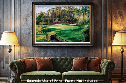 canvas prints Augusta National Golf Club Masters painting print PGA Hole 13 Azalea 8x10-40x60in Oil Painting Art Print lithograph wall decor wall art living room with thin framed picture art example on the wall image poster picture photograph photo fine art print wall hanging.