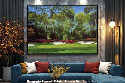 Azalea Hole 13 Augusta National Golf Club canvas prints PGA wall decor Masters wall artwork 8x10-40x60in Oil Painting Art Print wall art 4x5 orientation landscape horizontal matte paper print with curled edge image poster picture photograph photo fine art print wall hanging.