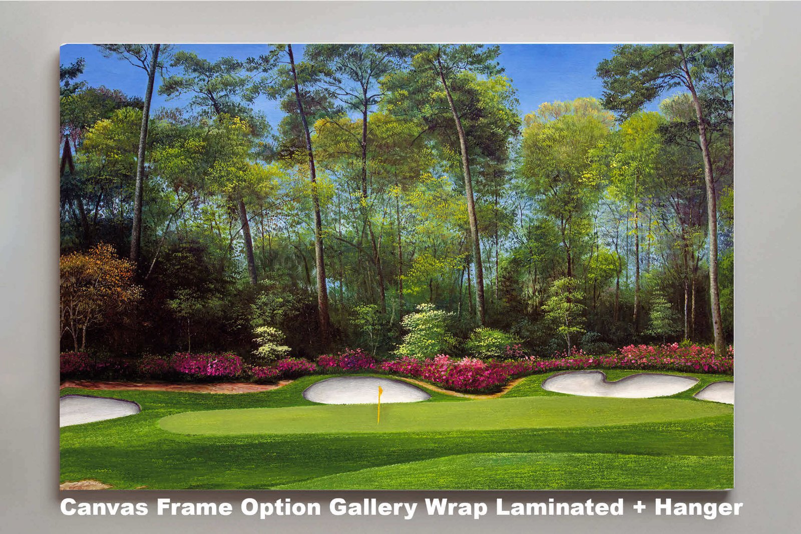 Hole 13 wall artwork Augusta National Golf Club PGA Masters Azalea wall artwork wall decor giclee 8x10-40x60in Oil Painting Art Print media center TV viewing theater room with wall of fame image poster picture photograph photo fine art print wall hanging.