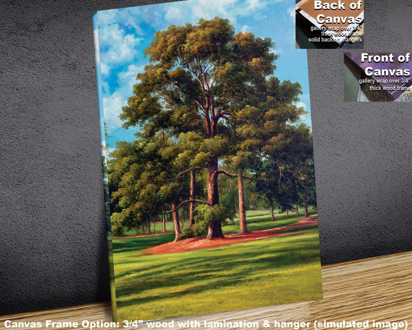 PGA Golf Canvas Prints artwork Augusta National Golf Club Course Ike's Tree canvas prints the Masters of Augusta painting print oil painting painting print wall artwork Eisenhower Tree available as canvas rolled polyester or standard cotton canvas roll mailed in a heavy duty cardboard tube image poster picture photograph photo fine art print wall hanging.