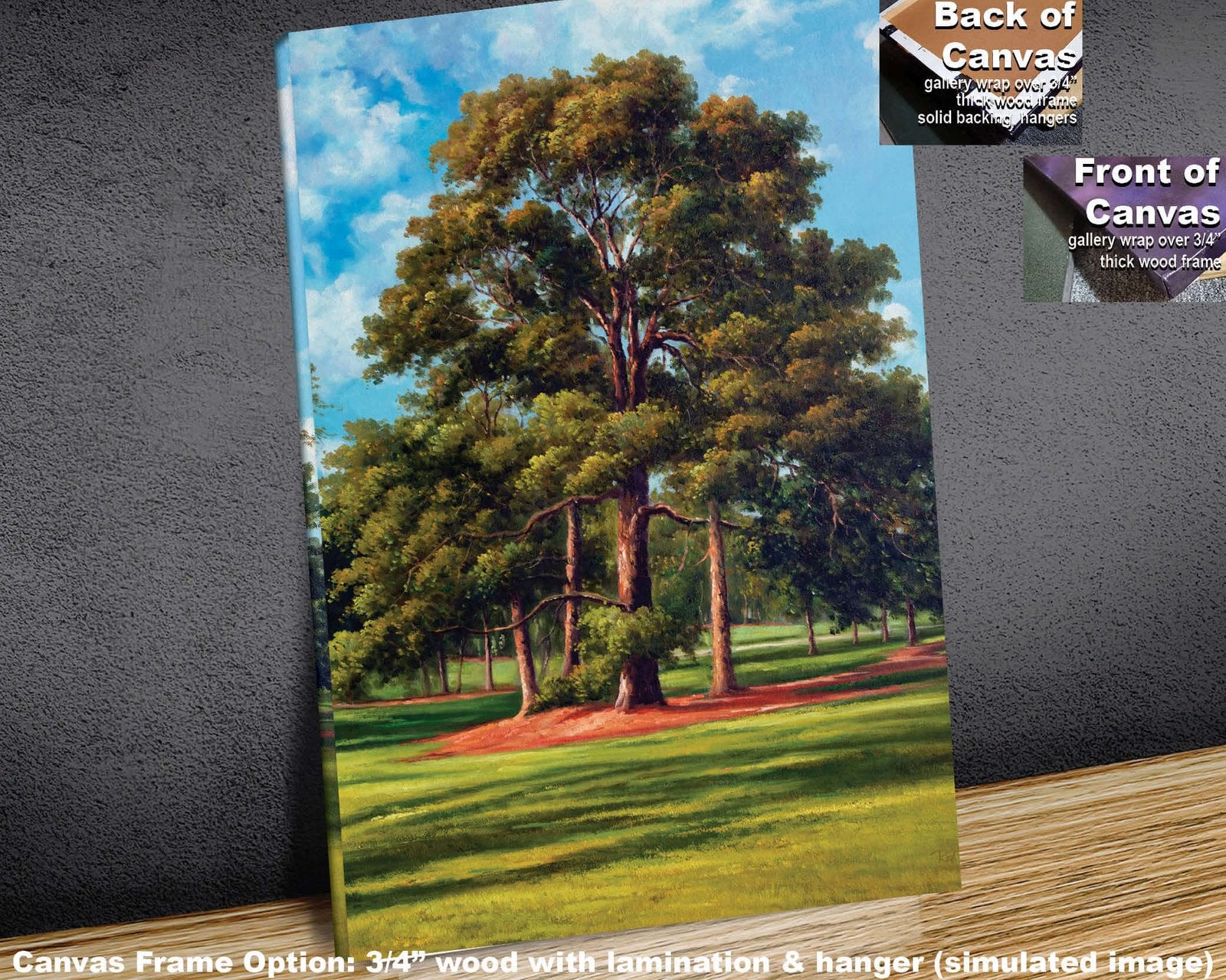 PGA Golf Canvas Prints artwork Augusta National Golf Club Course Ike's Tree canvas prints the Masters of Augusta painting print oil painting painting print wall artwork Eisenhower Tree available as canvas rolled polyester or standard cotton canvas roll mailed in a heavy duty cardboard tube image poster picture photograph photo fine art print wall hanging.