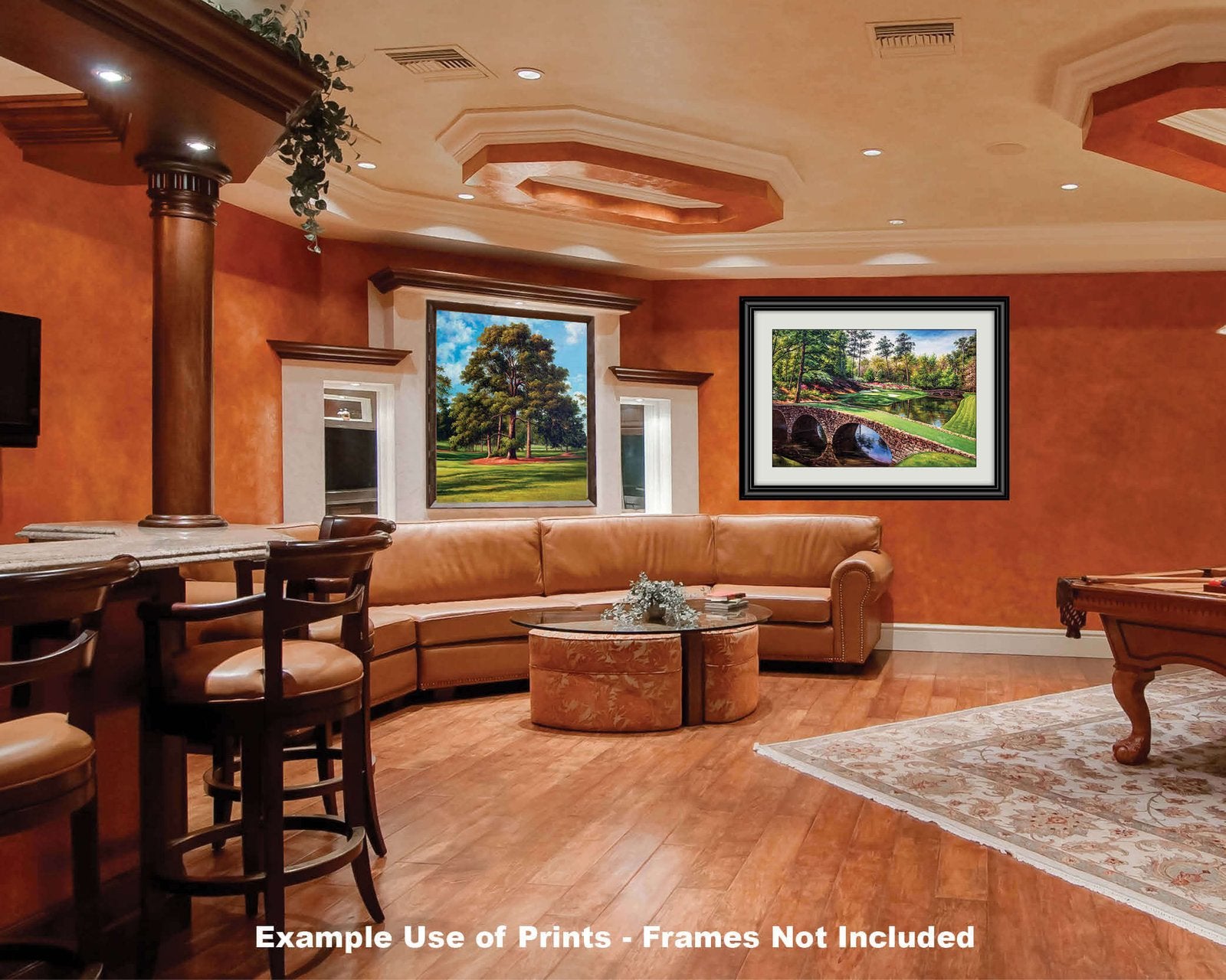 artwork Augusta National Golf Club PGA Golf Canvas Prints canvas prints Course Ike's Tree the Masters of Augusta Eisenhower Tree painting print wall artwork oil painting 8x10-40x50in Art Print living room with mat and framed art example on the wall above the sofa image poster picture photograph photo fine art print wall hanging.
