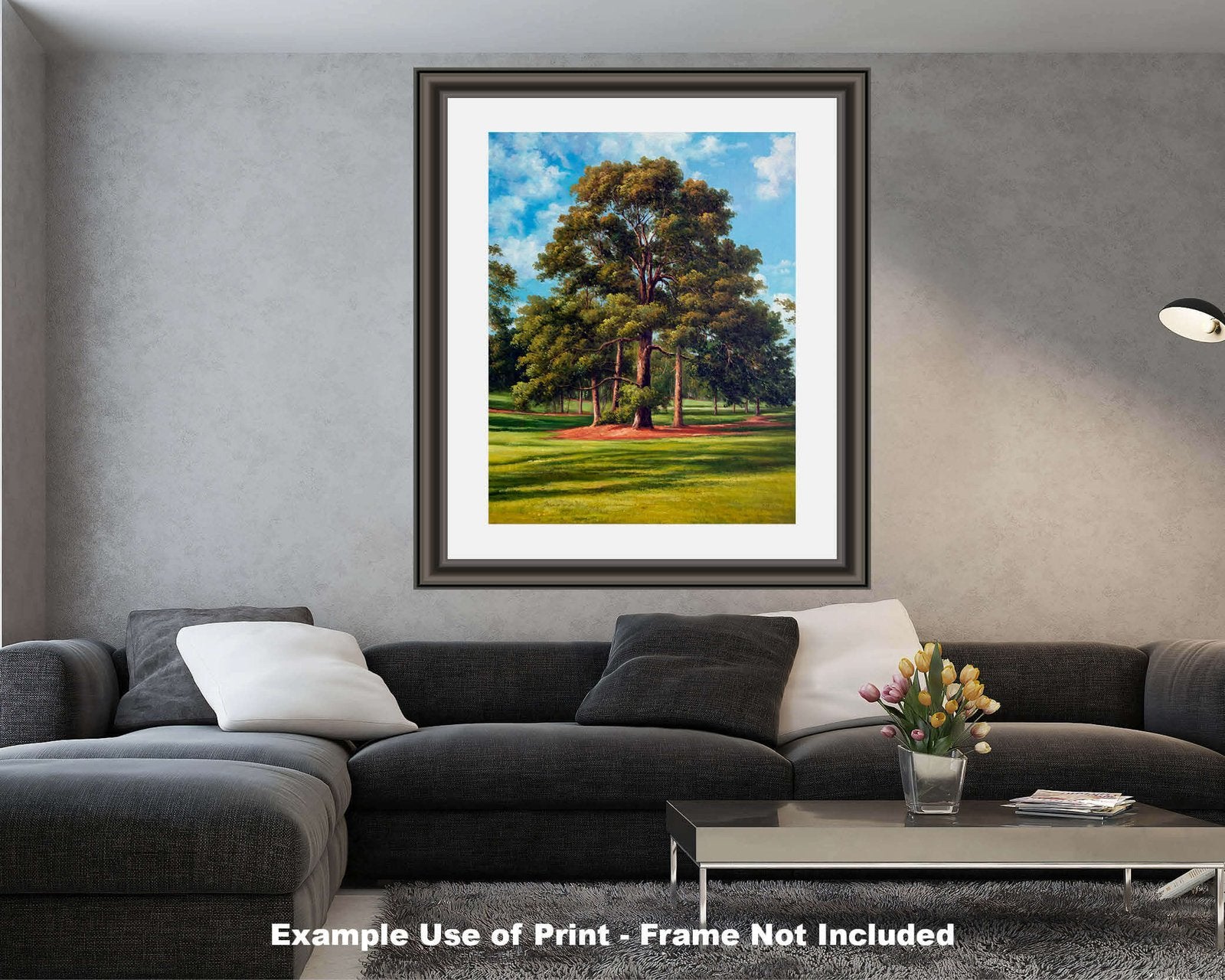 ike's tree Augusta National Golf Club Course Ike's Tree the Masters of Augusta PGA Golf Canvas Prints artwork Eisenhower Tree 8x10-40x50in Art Print painting print luxury sitting room with framed art example on the wall image poster picture photograph photo fine art print wall hanging.