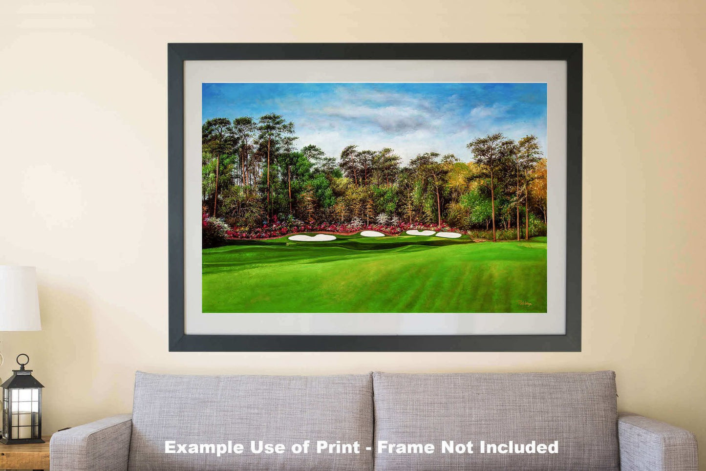 Azalea Golf Club Hole 13 Augusta National canvas prints the Masters of Augusta art print Masters Amen Corner art on wall 8x10-40x60in Oil Painting Art Print wall art 2x3 orientation landscape horizontal matte paper print with curled edge image poster picture photograph photo fine art print wall hanging.