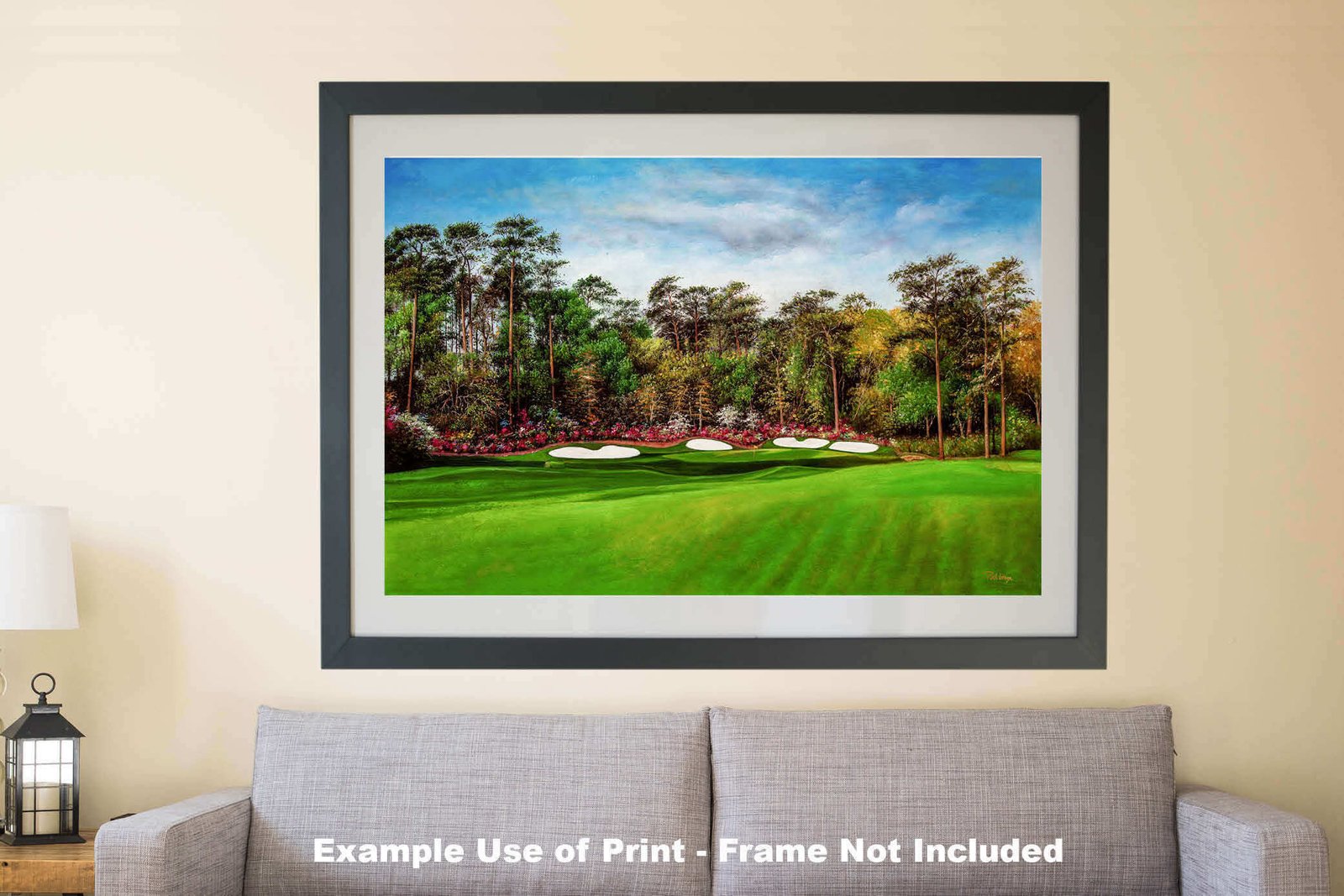 Azalea Golf Club Hole 13 Augusta National canvas prints the Masters of Augusta art print Masters Amen Corner art on wall 8x10-40x60in Oil Painting Art Print wall art 2x3 orientation landscape horizontal matte paper print with curled edge image poster picture photograph photo fine art print wall hanging.