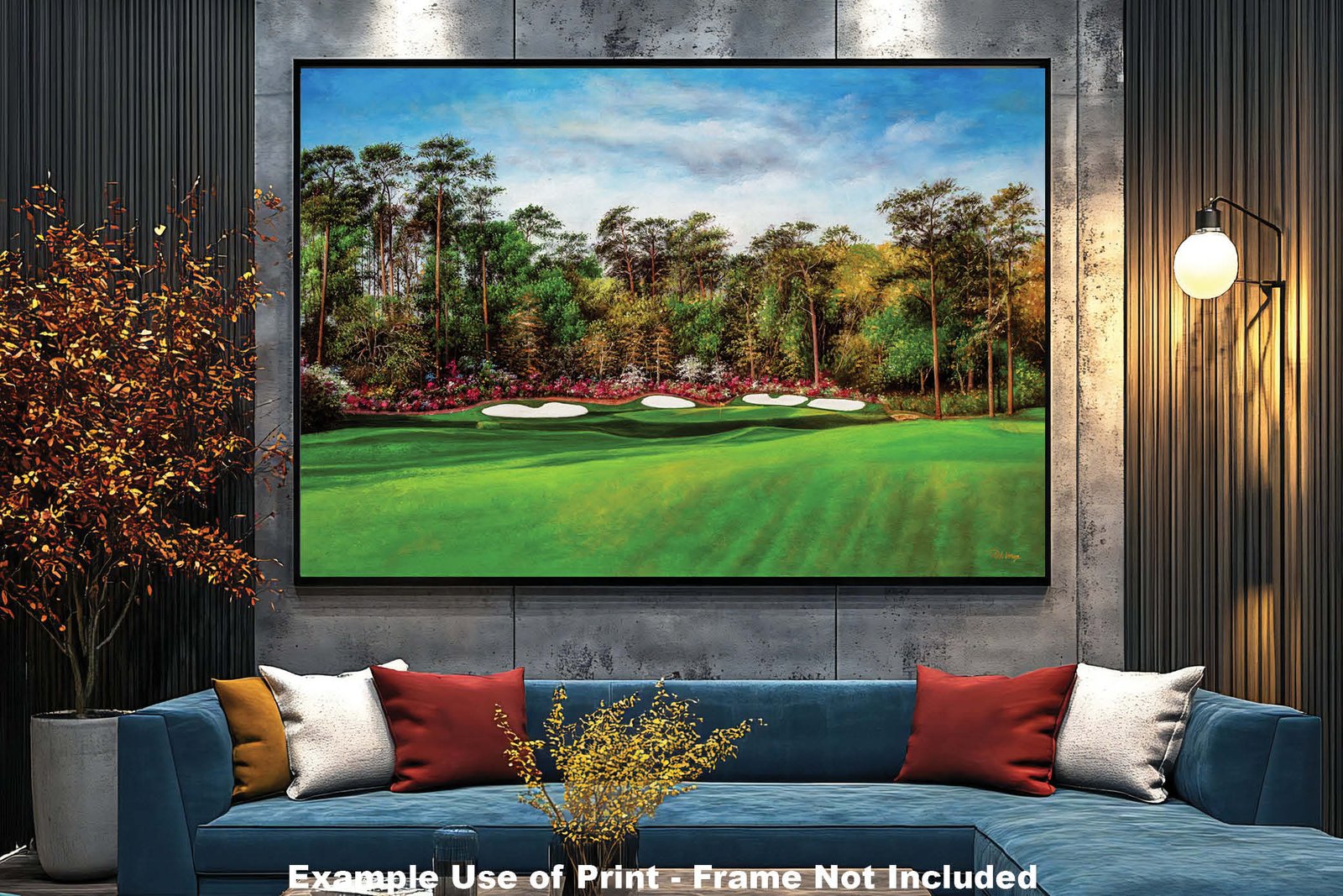 Azalea Golf Club Hole 13 Augusta National canvas prints the Masters of Augusta art print Masters Amen Corner art on wall 8x10-40x60in Oil Painting Art Print wall art 4x5 orientation landscape horizontal matte paper print with curled edge image poster picture photograph photo fine art print wall hanging.