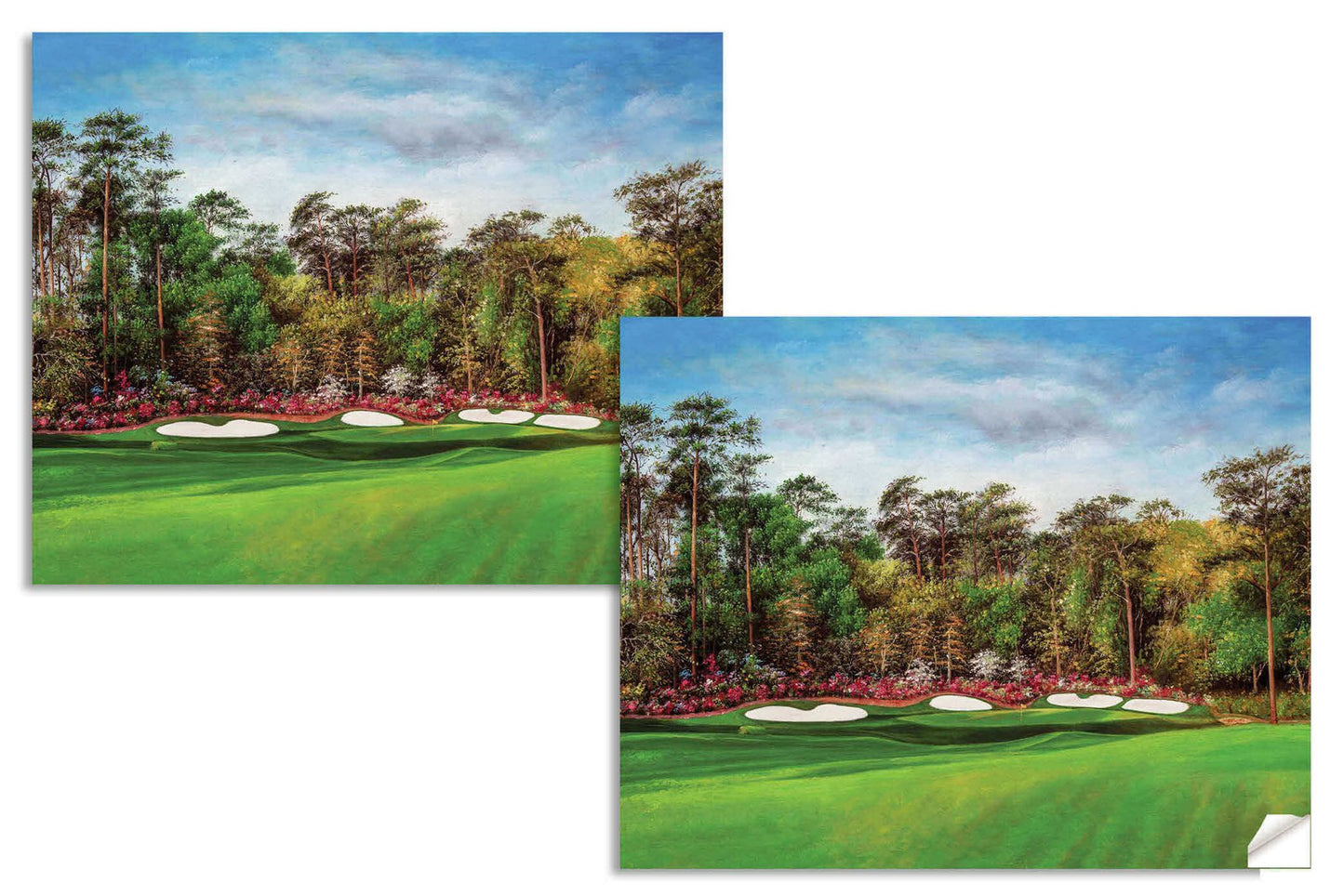 canvas prints Golf Club Hole 13 Augusta National wall art the Masters of Augusta Masters Amen Corner Azalea canvas frame gallery wrapped stretched over 3/4 inch wood frame rigid backing semi-gloss lamination wall picture photograph photo fine art print wall hanging.