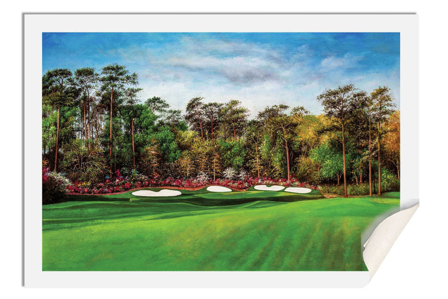 Masters Amen Corner Golf Club Hole 13 the Masters of Augusta Azalea Augusta National giclee wall artwork 8x10-40x60in Oil Painting Art Print framed art example on the wall image poster picture photograph photo fine art print wall hanging.