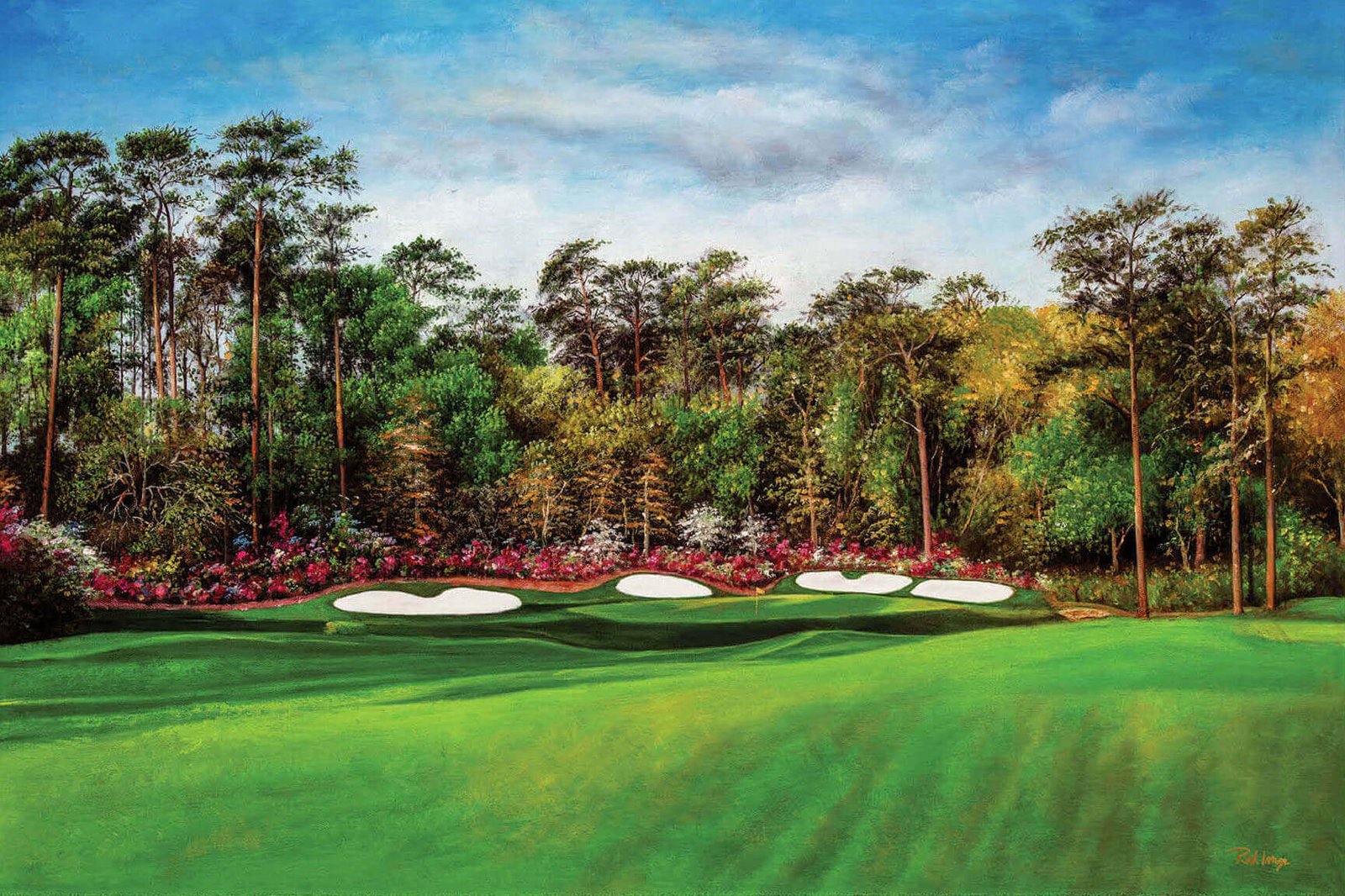 canvas prints Augusta National Golf Club Hole 13 wall art the Masters of Augusta Masters Amen Corner art on wall Azalea 8x10-40x60in Oil Painting Art Print art on wall wall artwork lithograph matte paper poster picture photograph photo fine art print for wall hanging.