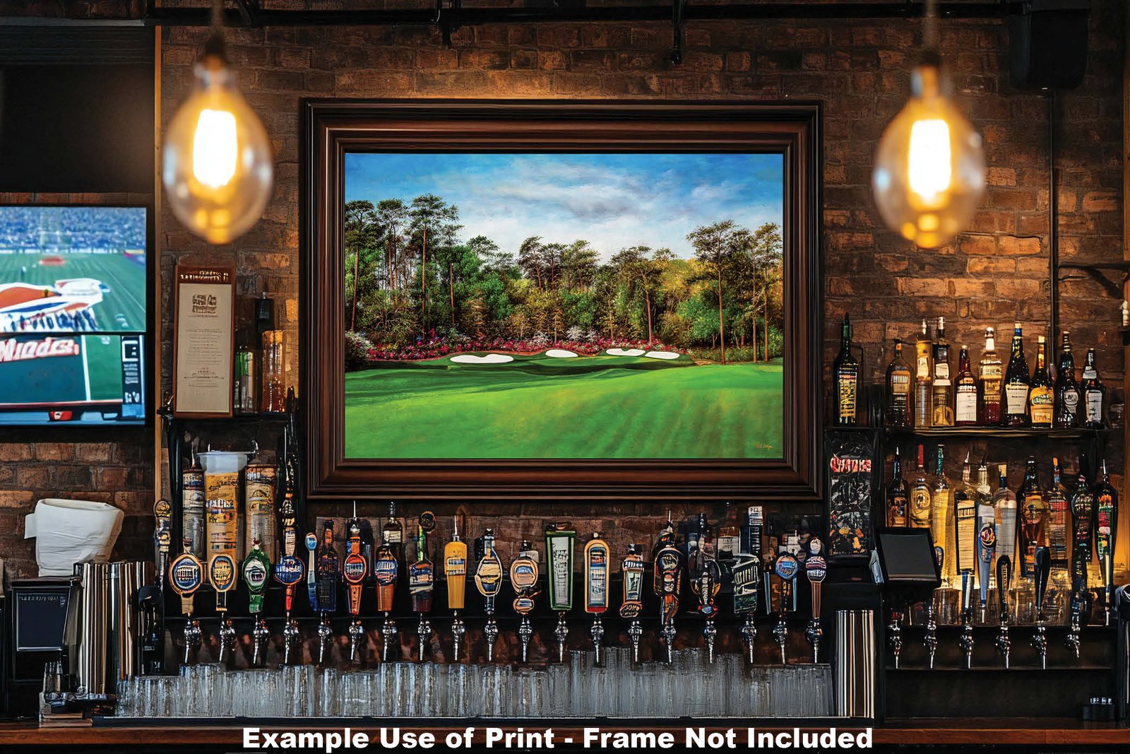 Augusta National Golf Club Hole 13 the Masters of Augusta canvas prints Azalea art print Masters Amen Corner oil painting lithograph 8x10-40x60in Oil Painting Art Print art on wall Featured Wall of Fame Fine Art and Photography Gallery with framed examples on the wall.