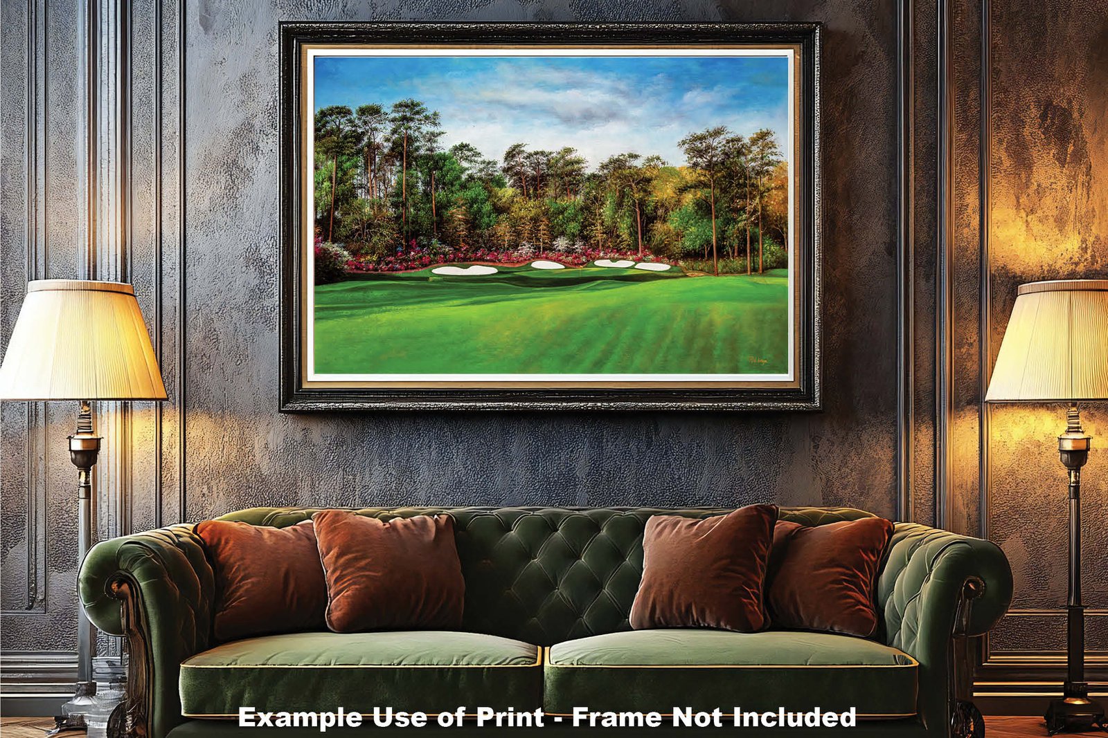canvas prints Augusta National Masters Amen Corner art on wall the Masters of Augusta Golf Club Hole 13 Azalea 8x10-40x60in Oil Painting Art Print lithograph wall decor wall art living room with thin framed picture art example on the wall image poster picture photograph photo fine art print wall hanging.