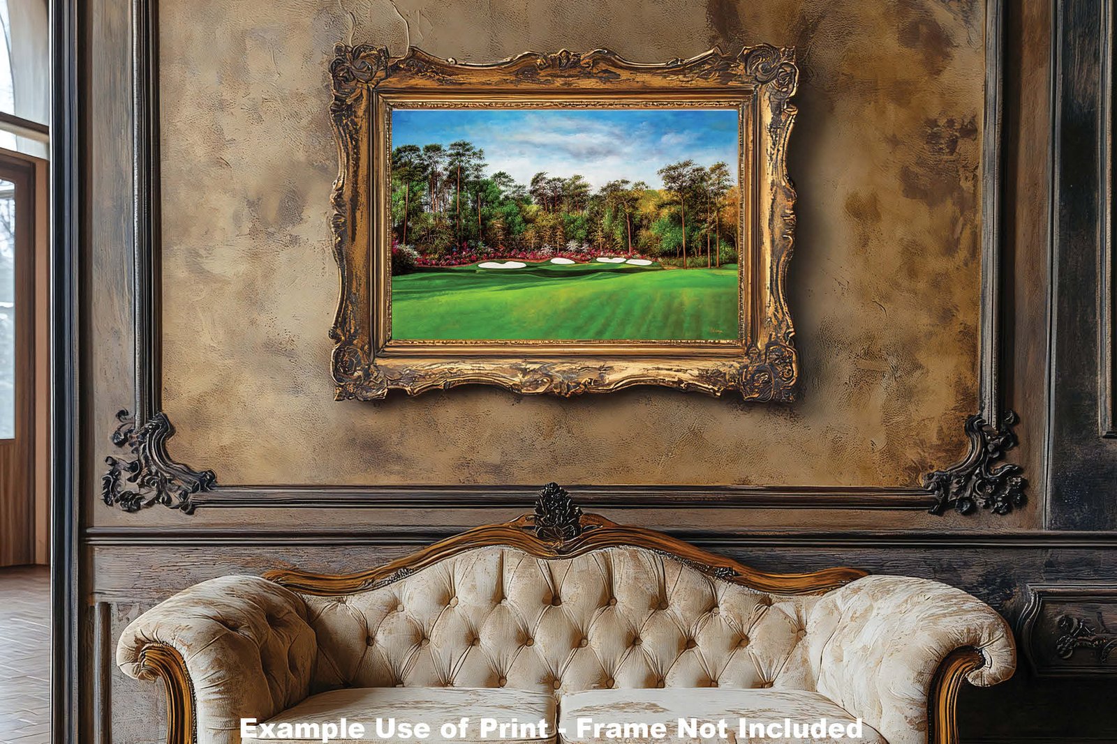 art print Augusta National Golf Club Hole 13 Masters Amen Corner the Masters of Augusta canvas prints Azalea 8x10-40x60in Oil Painting Art Print art on wall luxury sitting room with framed art example on the wall image poster picture photograph photo fine art print wall hanging.