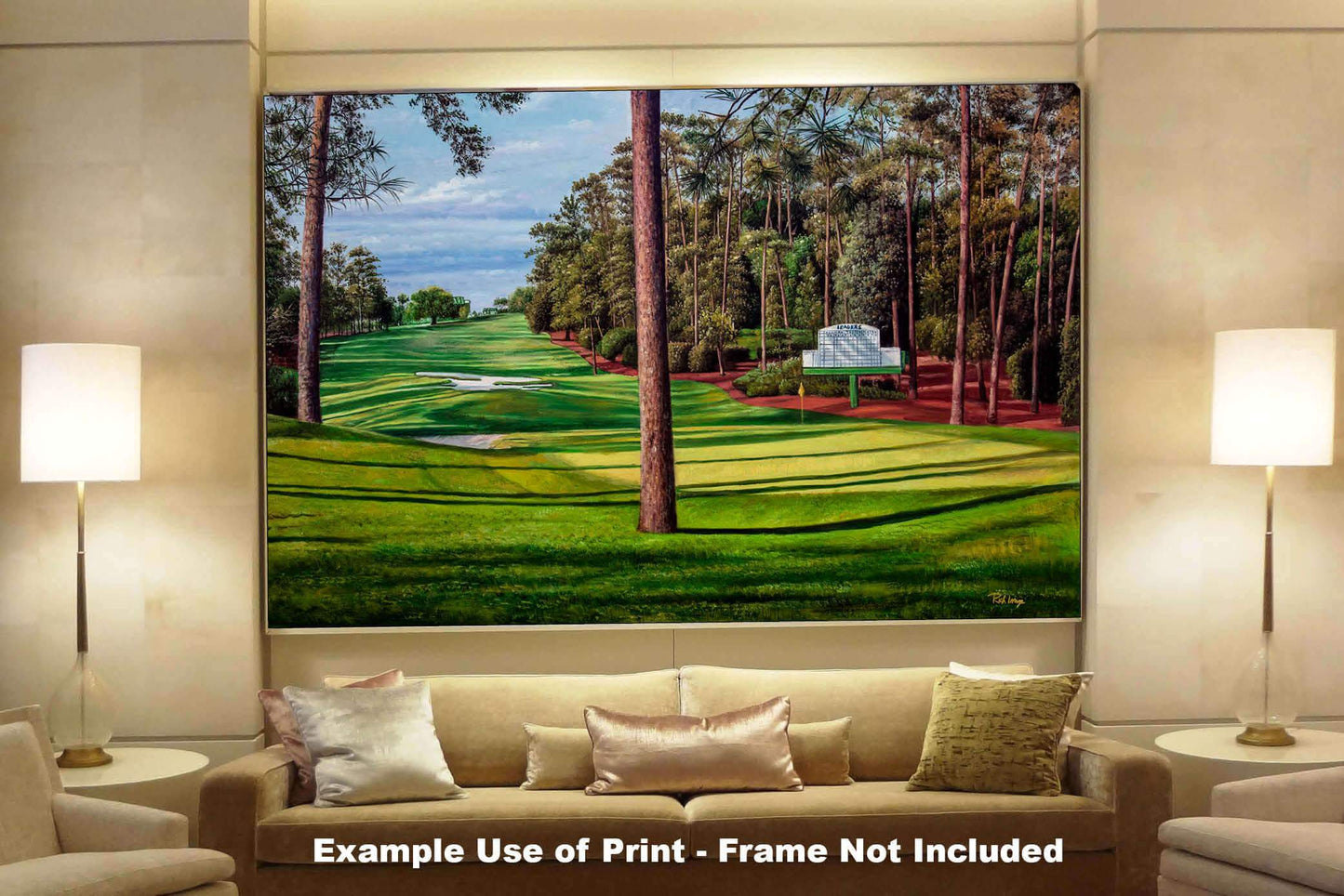 Augusta National Golf Hole 10 Camellia Masters 10Ri2 Painting Wall Art Print Rich image Art