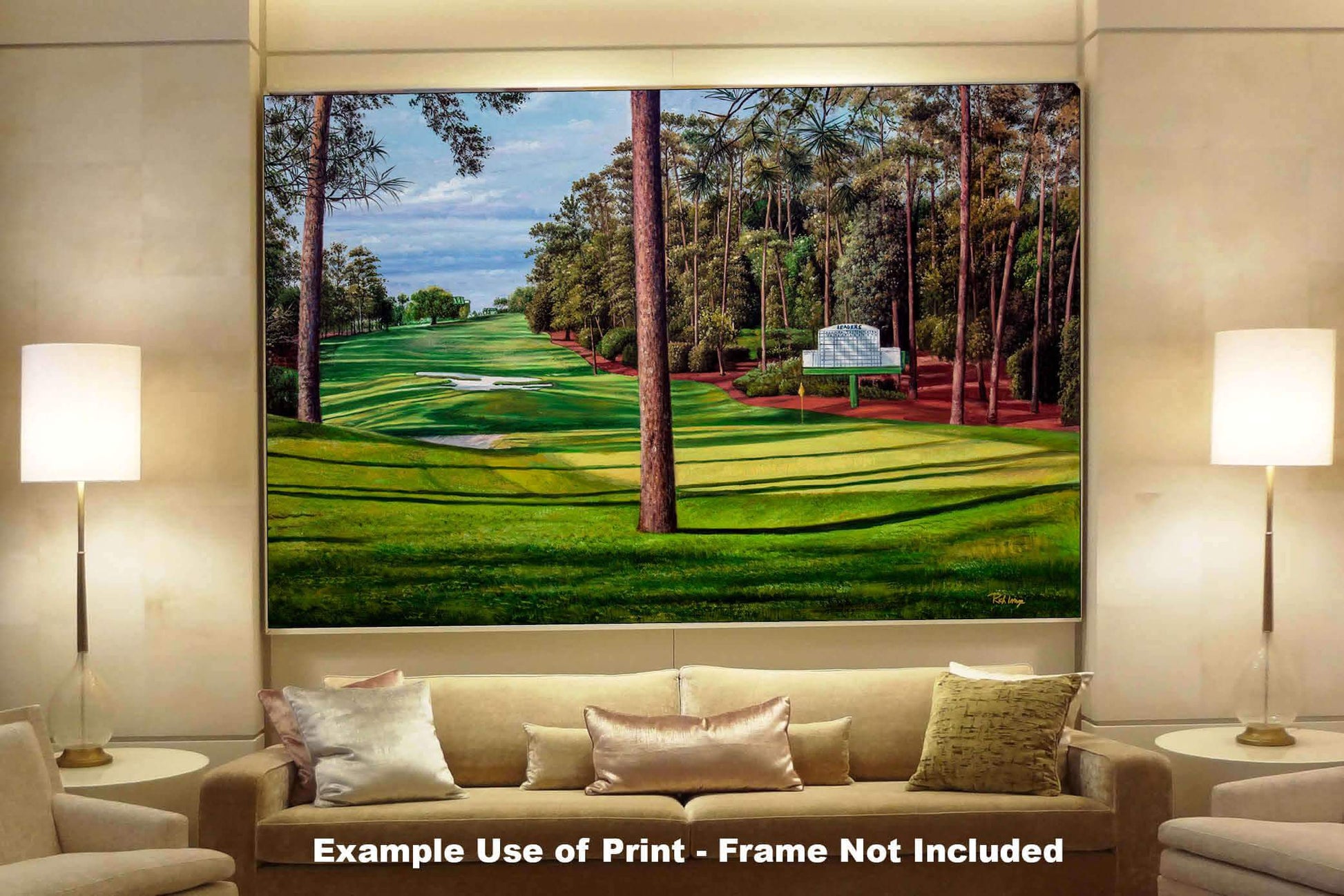 Augusta National Golf Hole 10 Camellia Masters 10Ri2 Painting Wall Art Print Rich image Art