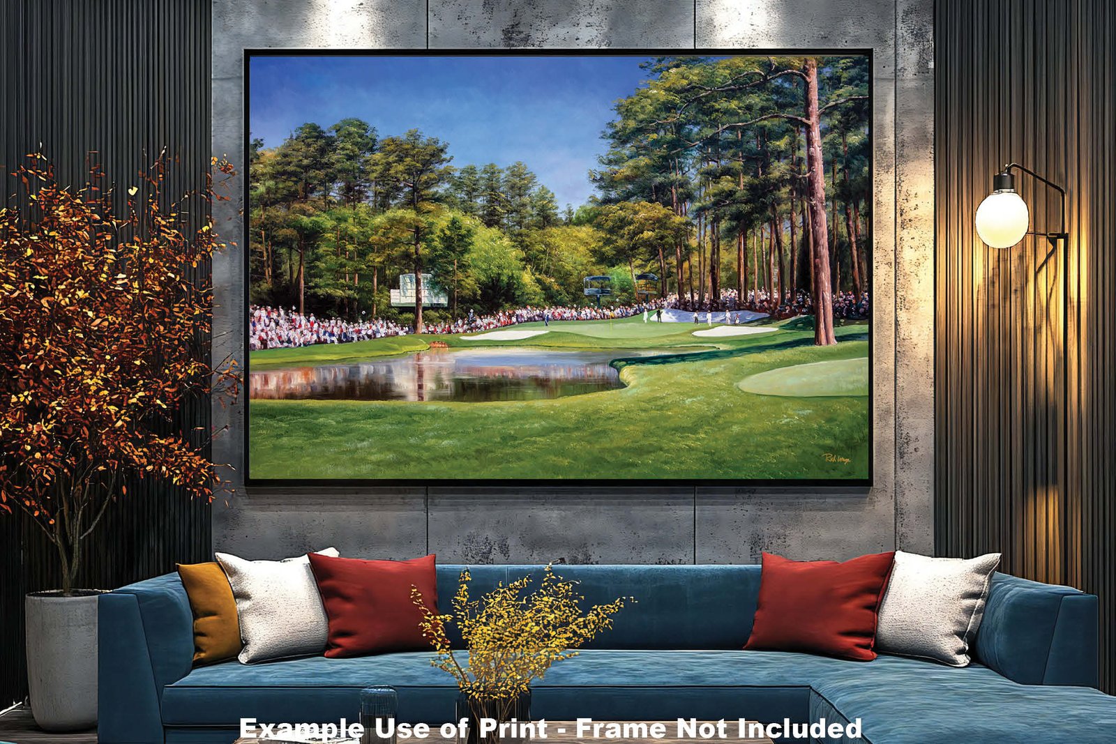 Redbud Golf Club Course Hole 16 Augusta National canvas prints Augusta US wall artwork The Masters Of Augusta painting print 8x10-40x60in Oil Painting Art Print wall art 4x5 orientation landscape horizontal matte paper print with curled edge image poster picture photograph photo fine art print wall hanging.