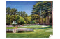 painting print Golf Club Course Hole 16 Augusta National wall art Augusta US The Masters Of Augusta Redbud canvas frame gallery wrapped stretched over 3/4 inch wood frame rigid backing semi-gloss lamination leaning against wall picture photograph photo fine art print wall hanging.
