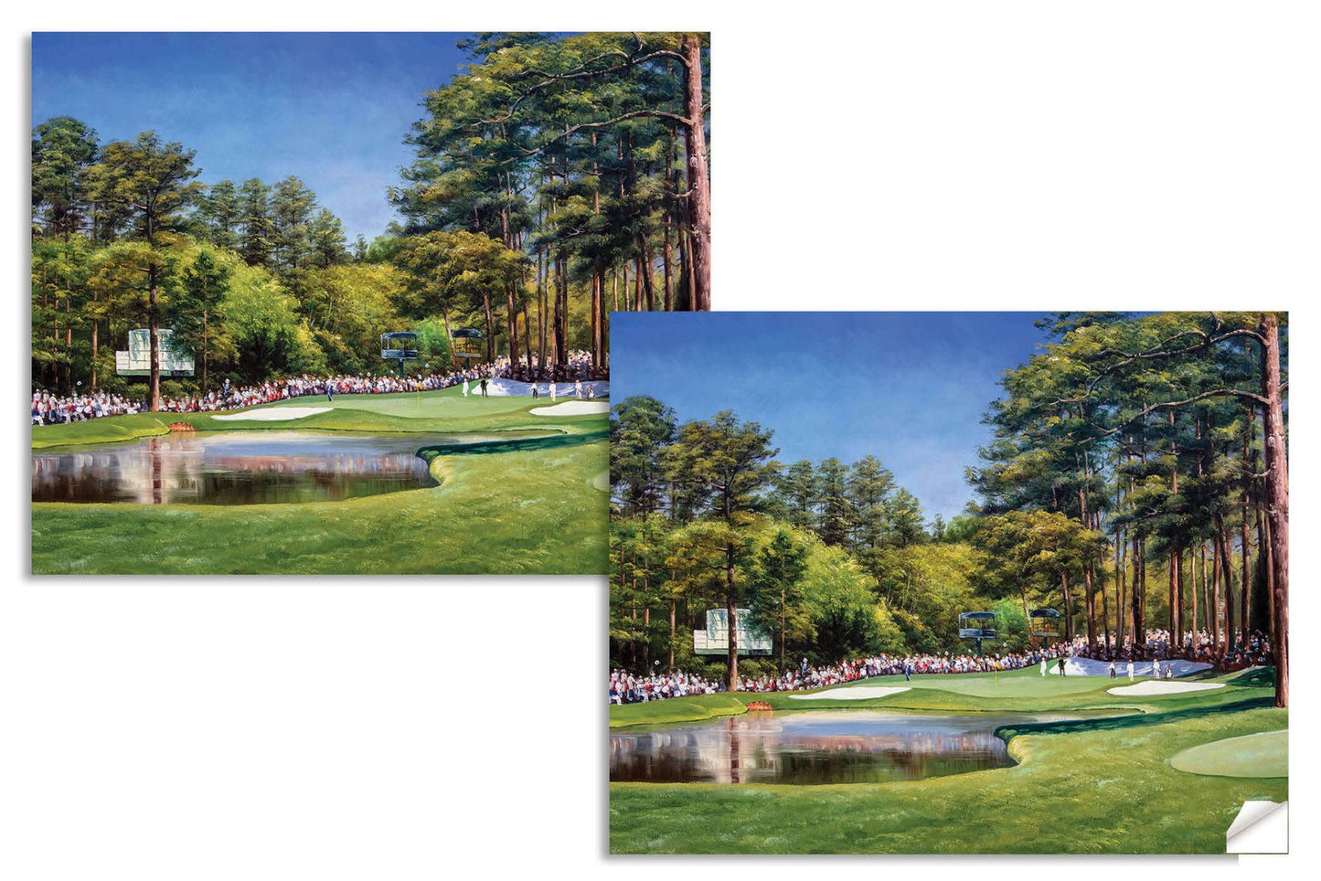 canvas prints Golf Club Course Hole 16 Augusta National wall art Augusta US The Masters Of Augusta Redbud canvas frame gallery wrapped stretched over 3/4 inch wood frame rigid backing semi-gloss lamination wall picture photograph photo fine art print wall hanging.