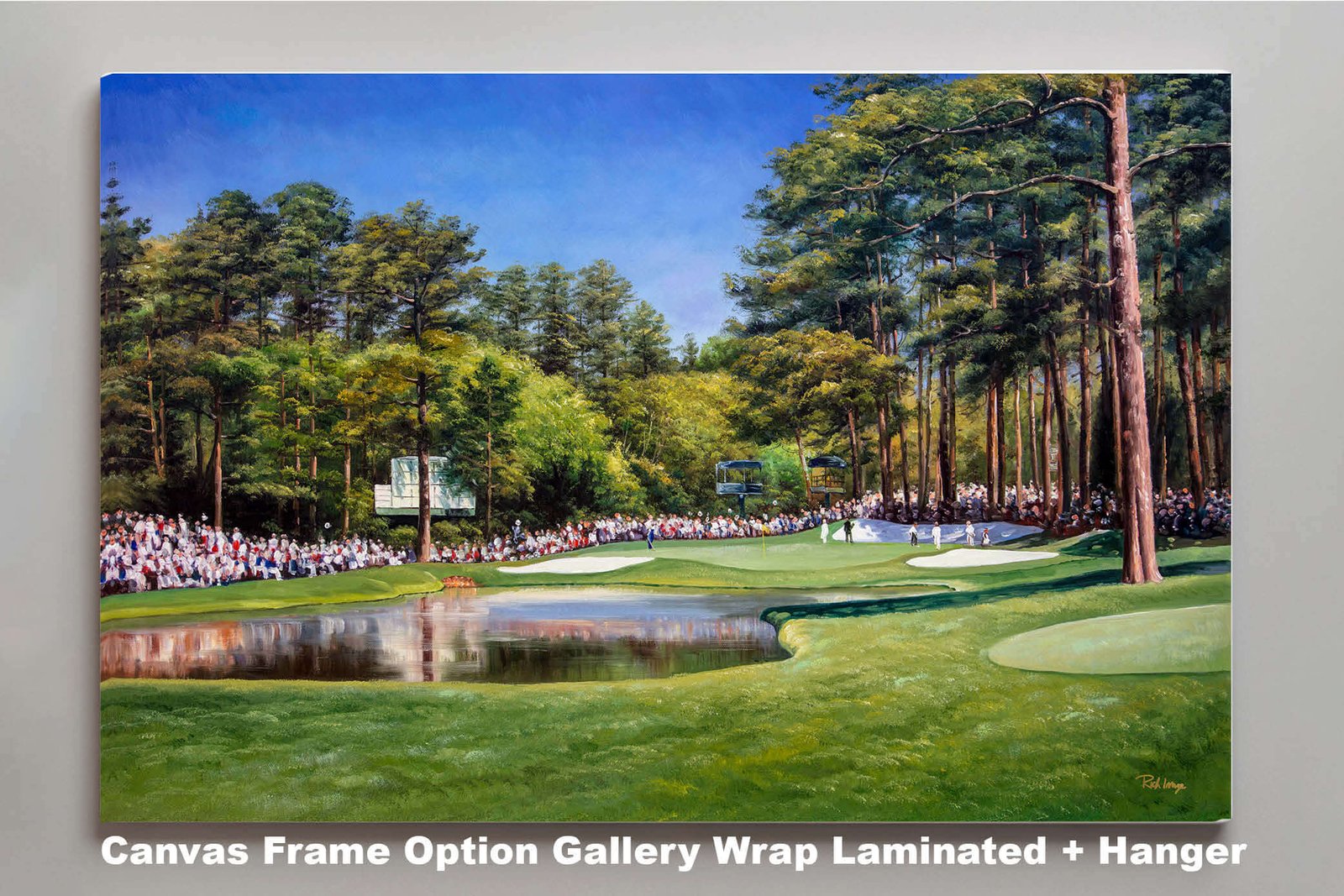 Golf Club Course Hole 16 painting print Augusta National Augusta US The Masters Of Augusta Redbud painting print wall artwork wall decor 8x10-40x60in Oil Painting Art Print media center TV viewing theater room with wall of fame image poster picture photograph photo fine art print wall hanging.