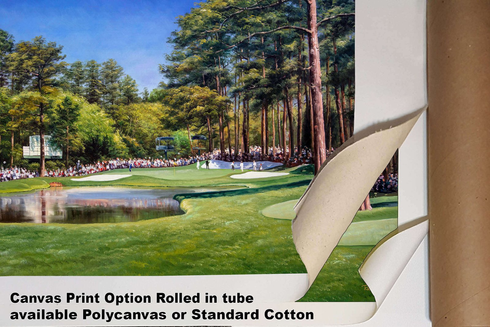 Augusta US painting print Golf Club Course Hole 16 Augusta National The Masters Of Augusta Redbud 8x10-40x60in Oil Painting Art Print art on wall giclee canvas prints game room with framed example on the wall image poster picture photograph photo fine art print wall hanging.