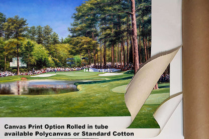 Augusta US painting print Golf Club Course Hole 16 Augusta National The Masters Of Augusta Redbud 8x10-40x60in Oil Painting Art Print art on wall giclee canvas prints game room with framed example on the wall image poster picture photograph photo fine art print wall hanging.