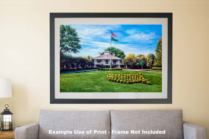 Clubhouse Club House Oil Painting Art Print Golf Course Augusta National canvas prints PGA Golf Canvas Prints wall artwork the Masters of Augusta painting print 8x10-40x60in wall art 2x3 orientation landscape horizontal matte paper print with curled edge image poster picture photograph photo fine art print wall hanging.