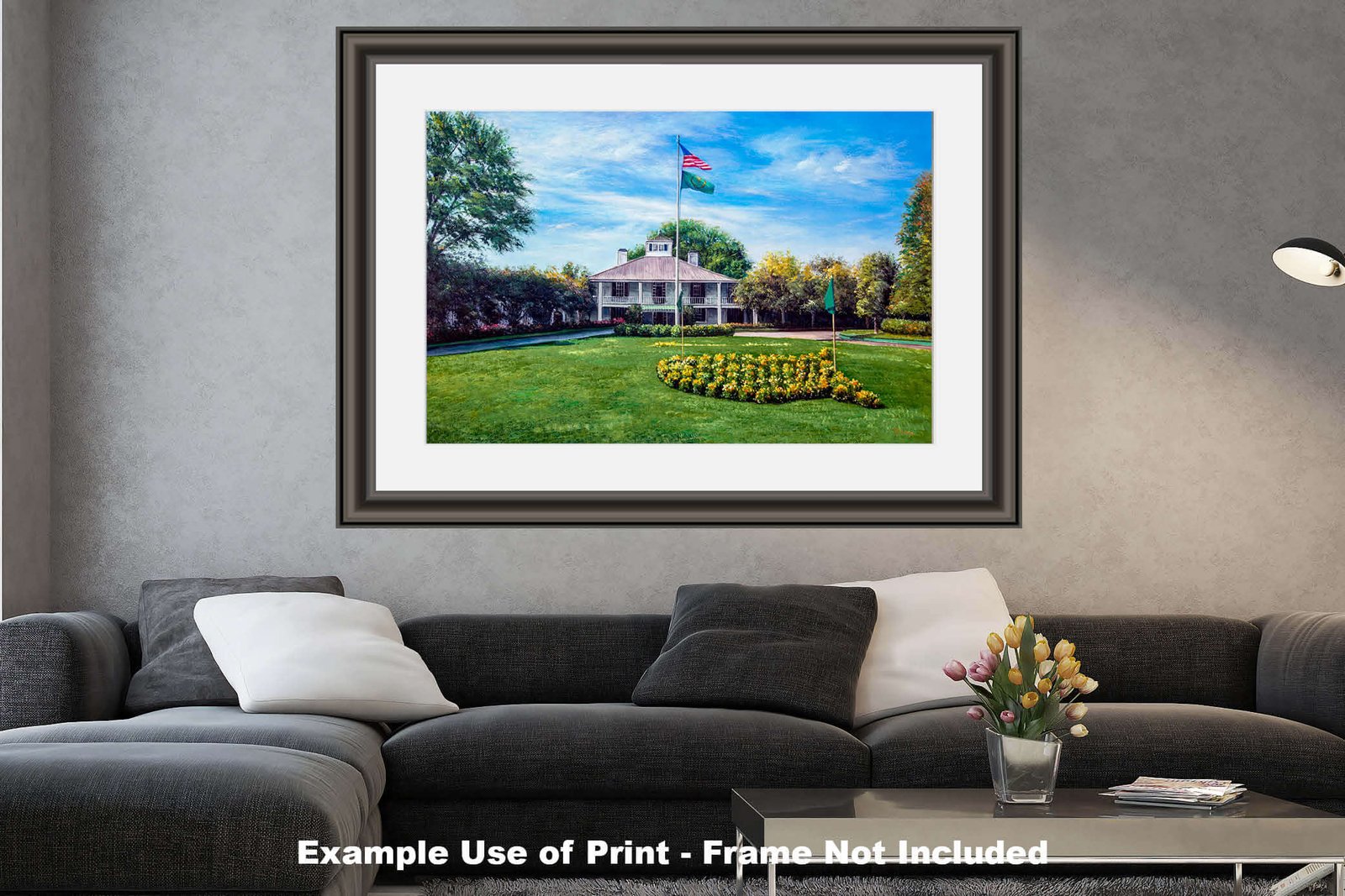 Golf Course Clubhouse Club House Oil Painting Art Print PGA Golf Canvas Prints the Masters of Augusta painting print art on wall wall decor 8x10-40x60in lithograph Augusta National canvas prints wall art