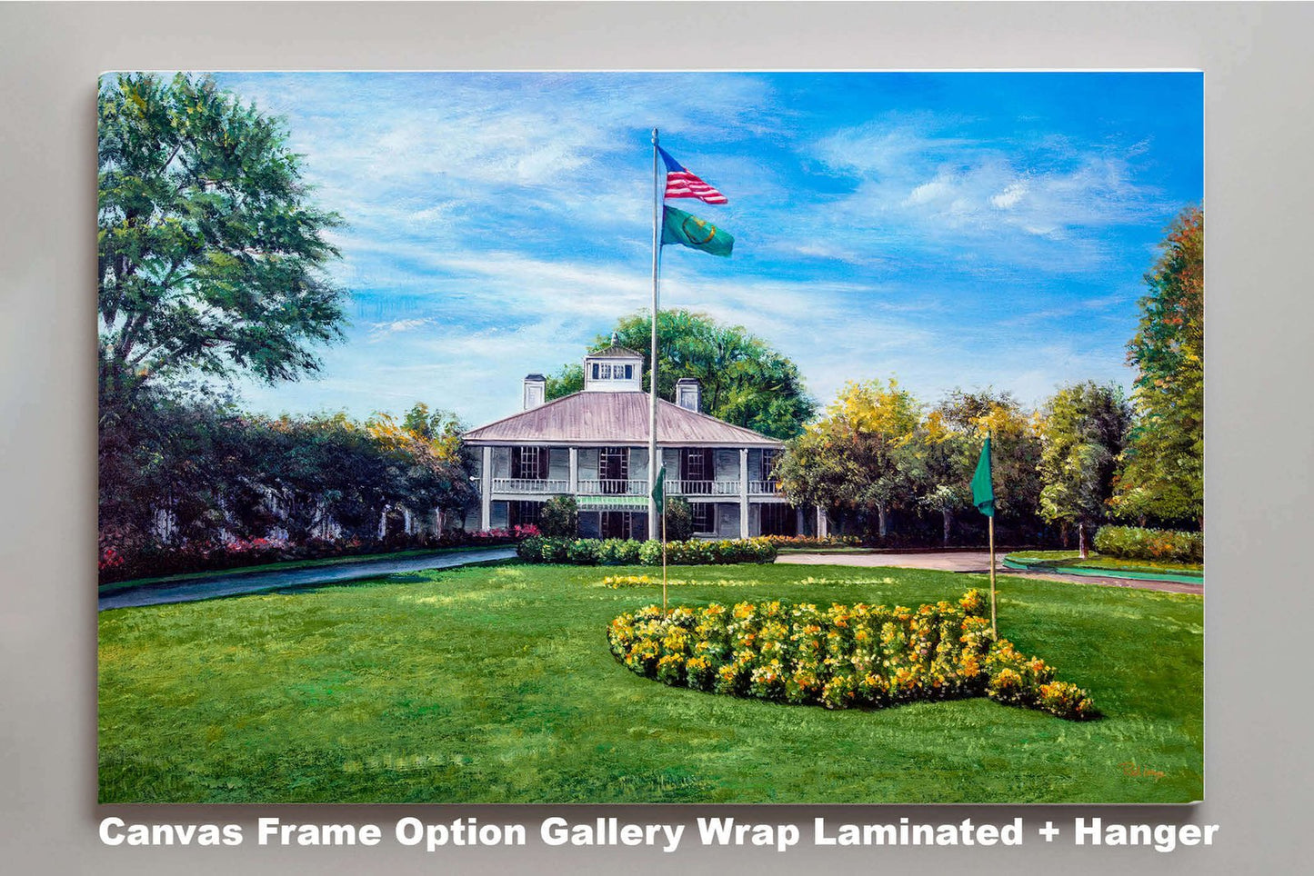 Golf Course painting print Augusta National PGA Golf Canvas Prints the Masters of Augusta Clubhouse Club House Oil Painting Art Print painting print wall artwork wall decor 8x10-40x60in media center TV viewing theater room with wall of fame image poster picture photograph photo fine art print wall hanging.