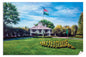 PGA Golf Canvas Prints the Masters of Augusta Augusta National Golf Course canvas prints Clubhouse Club House Oil Painting Art Print canvas frame displayed on the wall with gallery wrapped stretched over 3/4 inch wood frame rigid backing semi-gloss lamination picture photograph photo fine art print wall hanging.