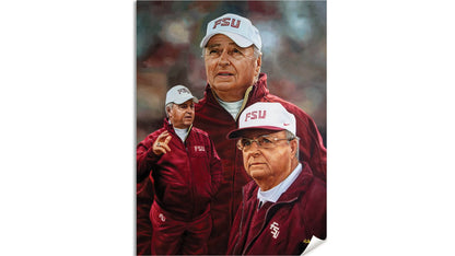 Florida State College Football Team wall art Bobby Bowden canvas prints lithograph Seminoles Head Coach FsuBwdn1AM3