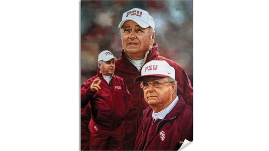 Florida State College Football Team wall art Bobby Bowden canvas prints lithograph Seminoles Head Coach FsuBwdn1AM3