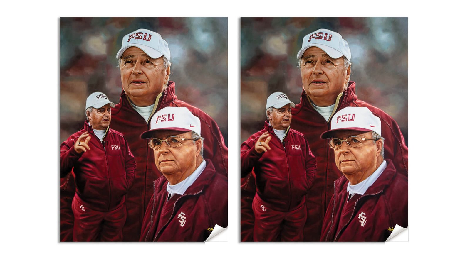 Seminoles oil painting lithograph Bobby Bowden wall art Head Coach Florida State College Football Team Head Coach FsuBwdn1AM3
