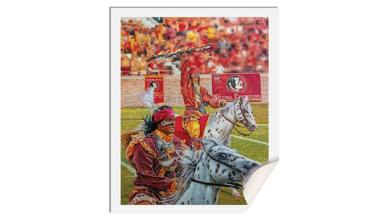 Florida State Seminoles artwork oil painting Chief Osceola giclee wall art FSU Mascot College Football Team Renegade FsuChief1AM3