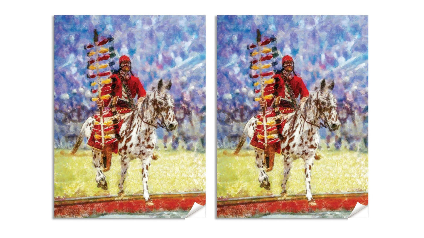 Florida State Seminoles oil painting lithograph Chief Osceola wall art Renegade FSU Mascot College Football Team Renegade FSUchief1RiD