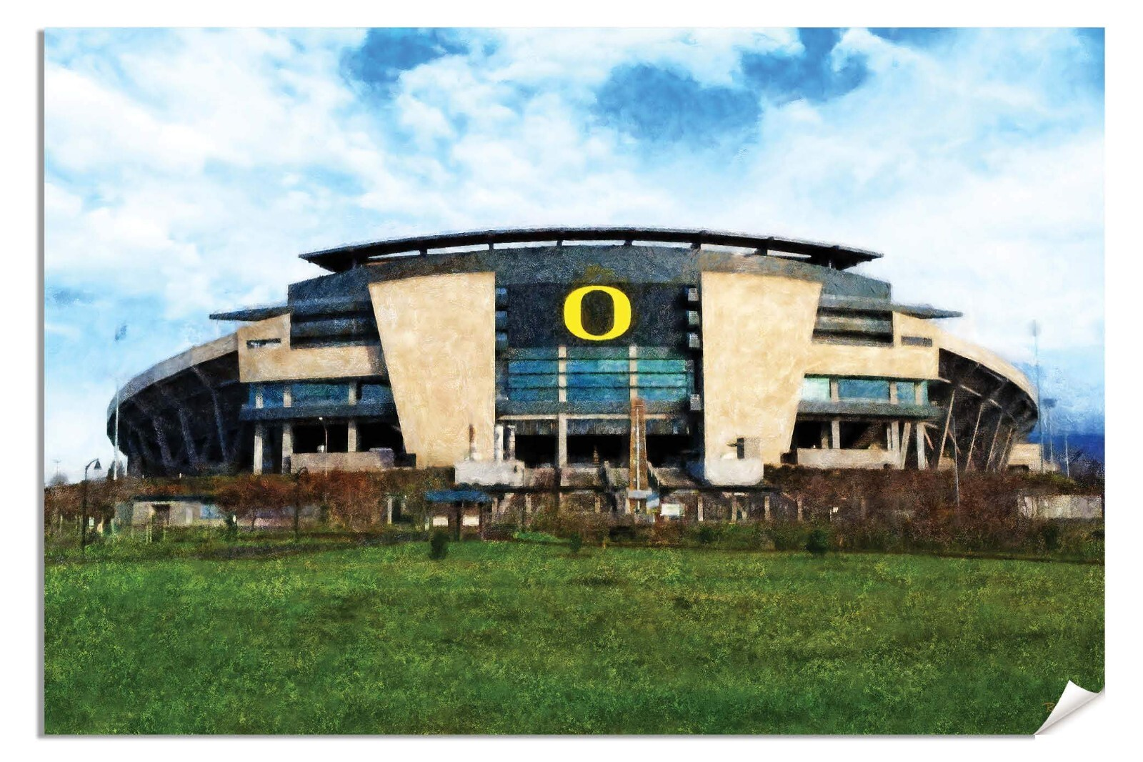 Oregon Ducks Autzen Stadium NCAA College Football 1MC1 Art Oregon Football Rich image Art