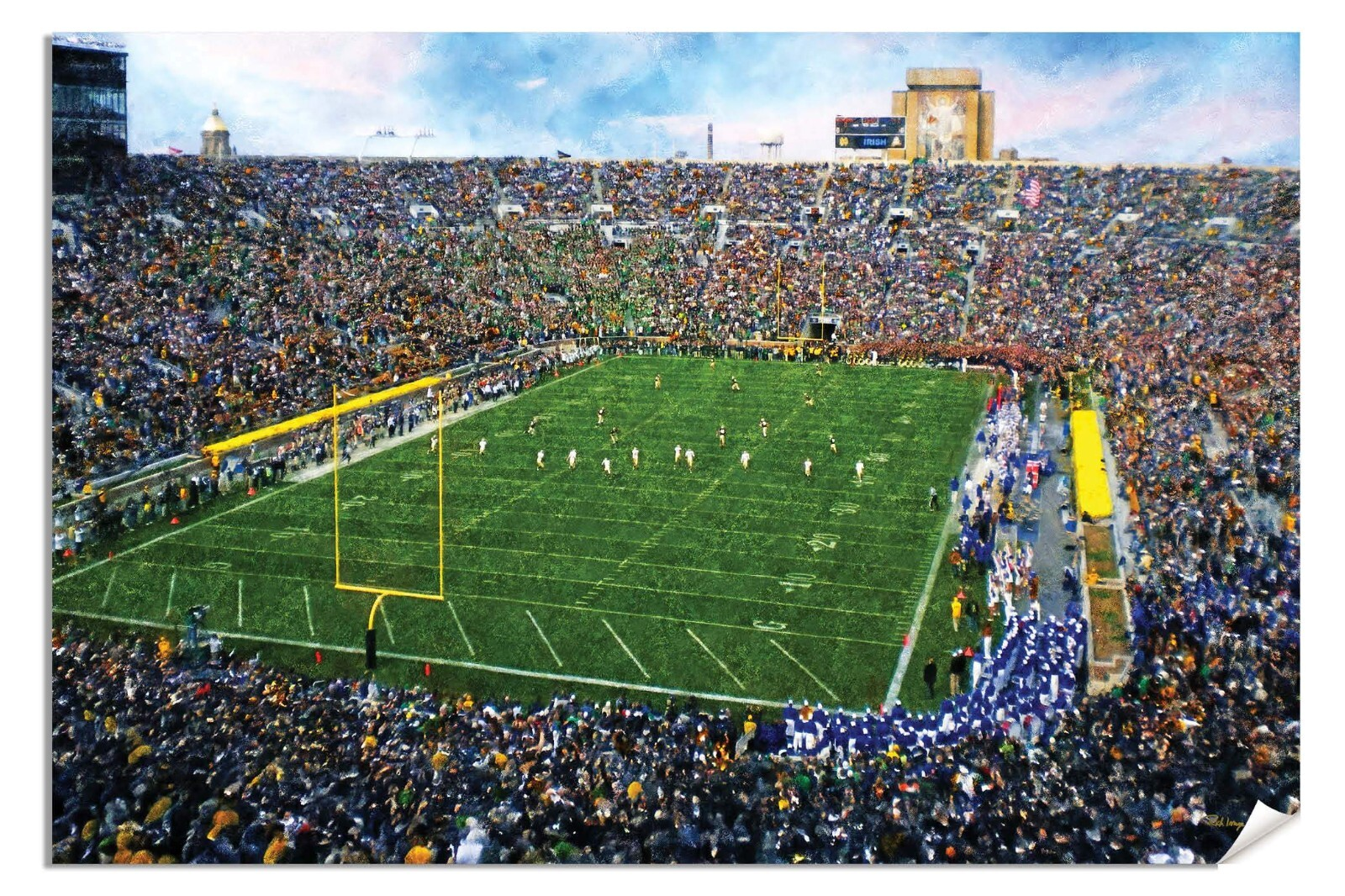 Notre Dame Stadium Fighting Irish NCAA College Football 1MC1 Art Touchdown Jesus Rich image Art