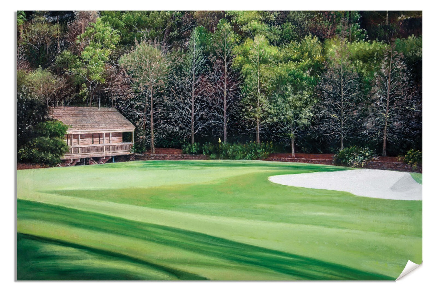 Augusta National Golf Hole 11 White Dogwood PGA 11Ri2 Painting Wall Art Print Rich image Art