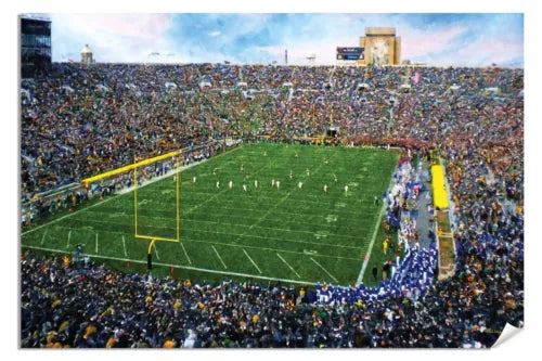 Notre Dame Stadium Fighting Irish NCAA College Football 1MC1 Art Touchdown Jesus 13x19in Matte Paper Print Rich image Art