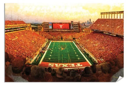 Texas Football Longhorns Darrell K Royal Texas Memorial Stadium Football 1MC1 18x24 Canvas Frame Rich image Art