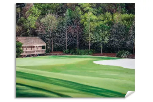 Augusta National Golf Hole 11 White Dogwood PGA 11Ri2 Painting Wall Art Print 11x14in Matte Paper Print Rich image Art