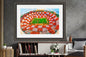 Tennessee Volunteers Neyland Stadium UT Vols NCAA Football Checkerboard 1MC1 Art 30x40 Canvas Frame Rich image Art