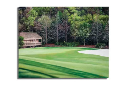 Augusta National Golf Hole 11 White Dogwood PGA 11Ri2 Painting Wall Art Print 16x20in Canvas Frame Rich image Art